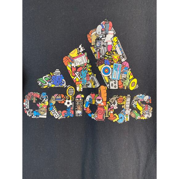 Adidas Other - Adidas Amplifier Tee Size S Black Multicolor Logo Crew Neck T-Shirt